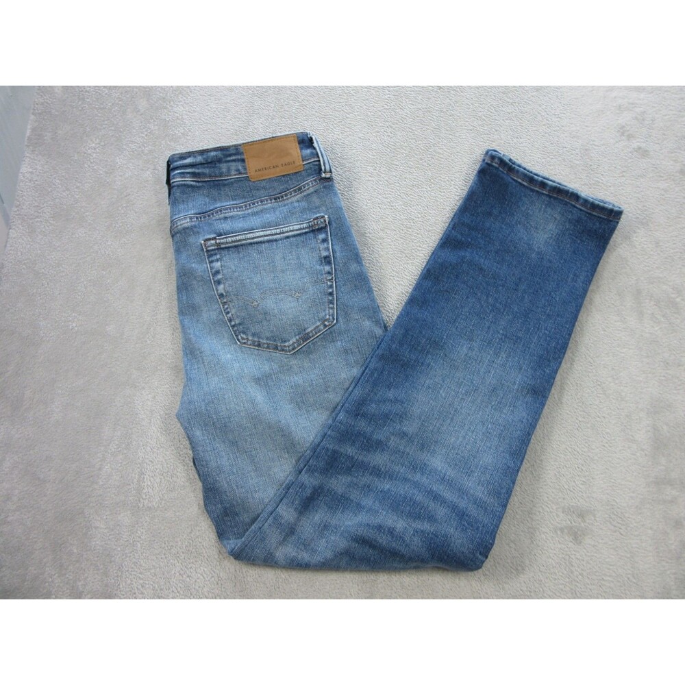 American Eagle Jeans Mens 32x34 (Actual 30x31.5) Airflex Athletic Straight Blue